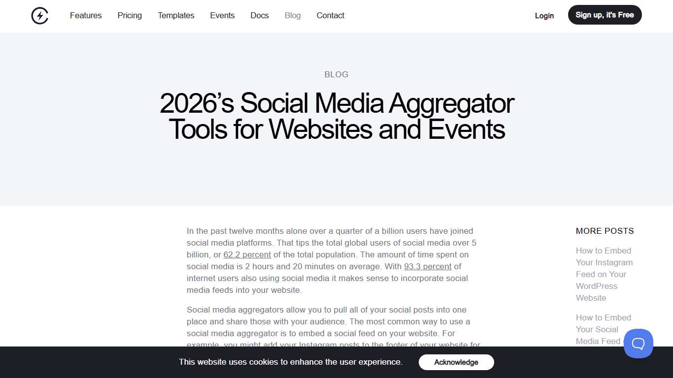 2026’s Social Media Aggregator Tools for Websites and Events